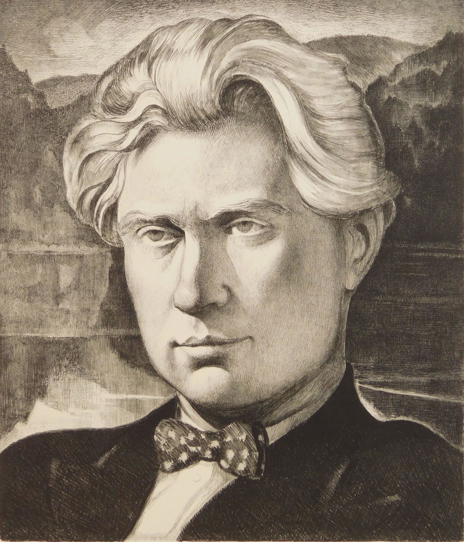 Mabel Dwight lithograph: Mabel Dwight (1876-1955) ''Carl Zigrosser'' (Robinson & Pirog 46) lithograph, 1930, signed and dated in pencil, edition of 50. 13 1/4 x 11 1/4''