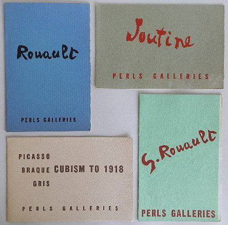 4 Perls Galleries exhibition catalogs: 4 Perls Galleries exhibition catalogs- 1. ''Picasso, Braque, Gris: Cubism to 1918''. New York, Perls Galleries, 1954. 2. ''Georges Rouault (1871- )''. New York, Perls Galleries, 1956. 3. ''Georges Rou