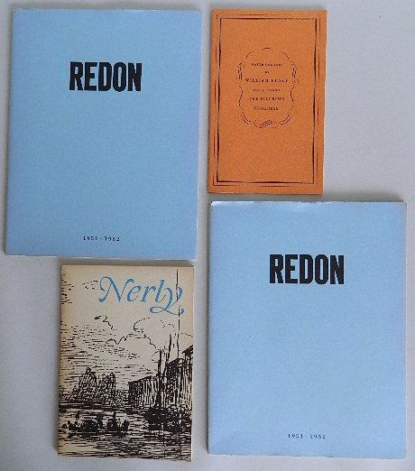 4 exhibition catalogs: 4 exhibition catalogs- 1. ''Water Colours by William Blake for Bunyan's The Pilgrim's Progress''. Cleveland, Cleveland Museum of Art, 1941 2. ''Friedrich Nerly: Ein Deutscher Romantiker in Italian''.