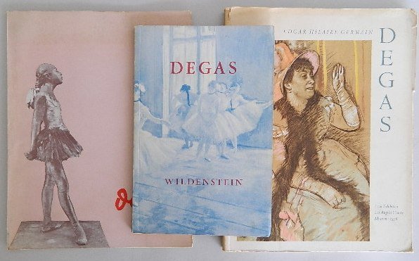 3 Edgar Degas exhibition catalogs: 3 Edgar Degas exhibition catalogs- 1. ''An Exhibition of Works by Edgar Hilaire Germain Degas 1834-1917''. Los Angeles, Los Angeles County Museum, 1958 2. ''Degas''. New York, Wildenstein, 1960 3. ''E