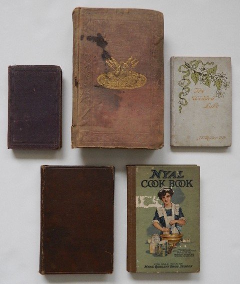 5 books: 5 books- 1. Francatelli, Charles E. ''French Cookery: The Modern Cook''. Philadelphia: Lea and Blanchard, 1846. 2. Pirie, Emma E. ''The Science of Home Making''. Chicago and New York: Scott, Foresman 