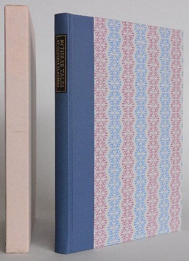 Gustave Flaubert- Three Tales- LEC: Flaubert, G.- ''Three Tales''- Limited Editions Club, 1978, blue and dark pink decorated sides with ornaments originally designed in Paris by Fournier Le Jeune, Marine blue buckram at spine. Introduct