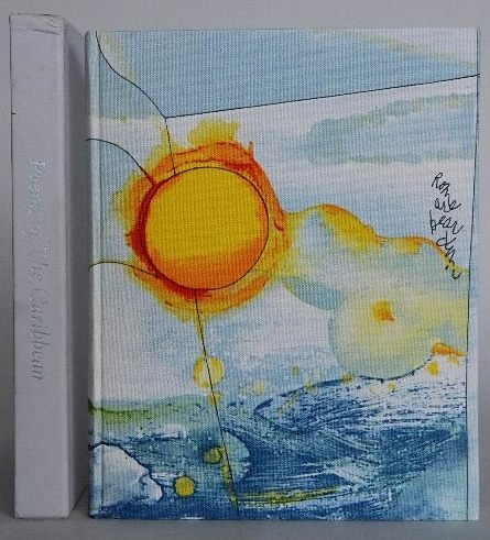 Derek Walcott- Poems of The Caribbean: Walcott, Derek- ''Poems of The Caribbean''- printed by The Anthoenson Press, Portland, Maine, 1983, for Limited Editions Club, binding material designed specifically for this edition by Romare Bearden