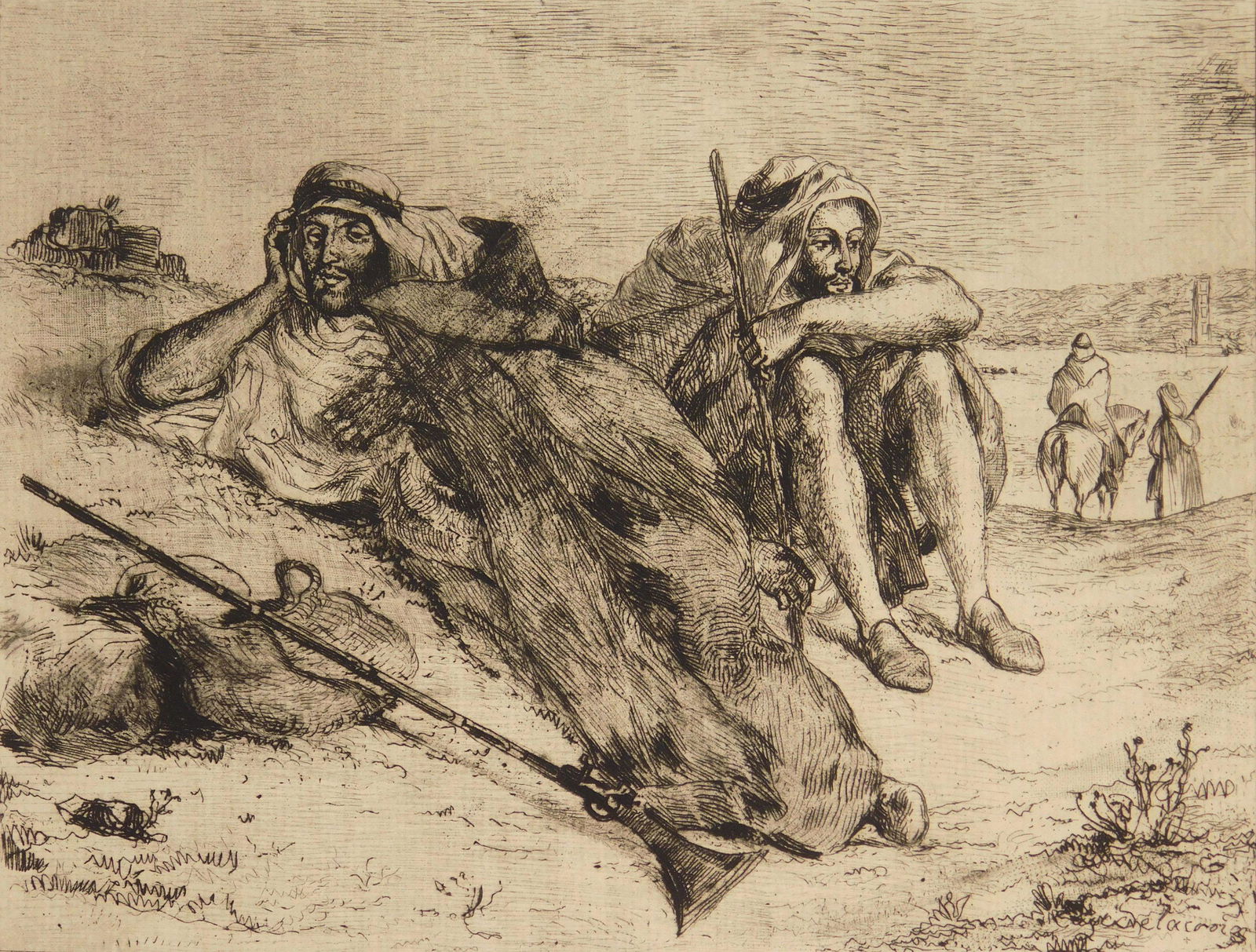 Eugene Delacroix etching (1 of 3)