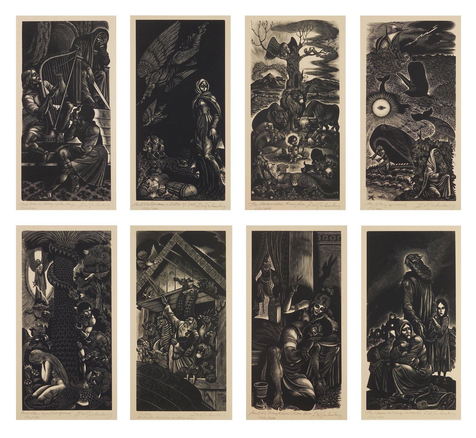 8 Fritz Eichenberg wood engravings (1 of 6)