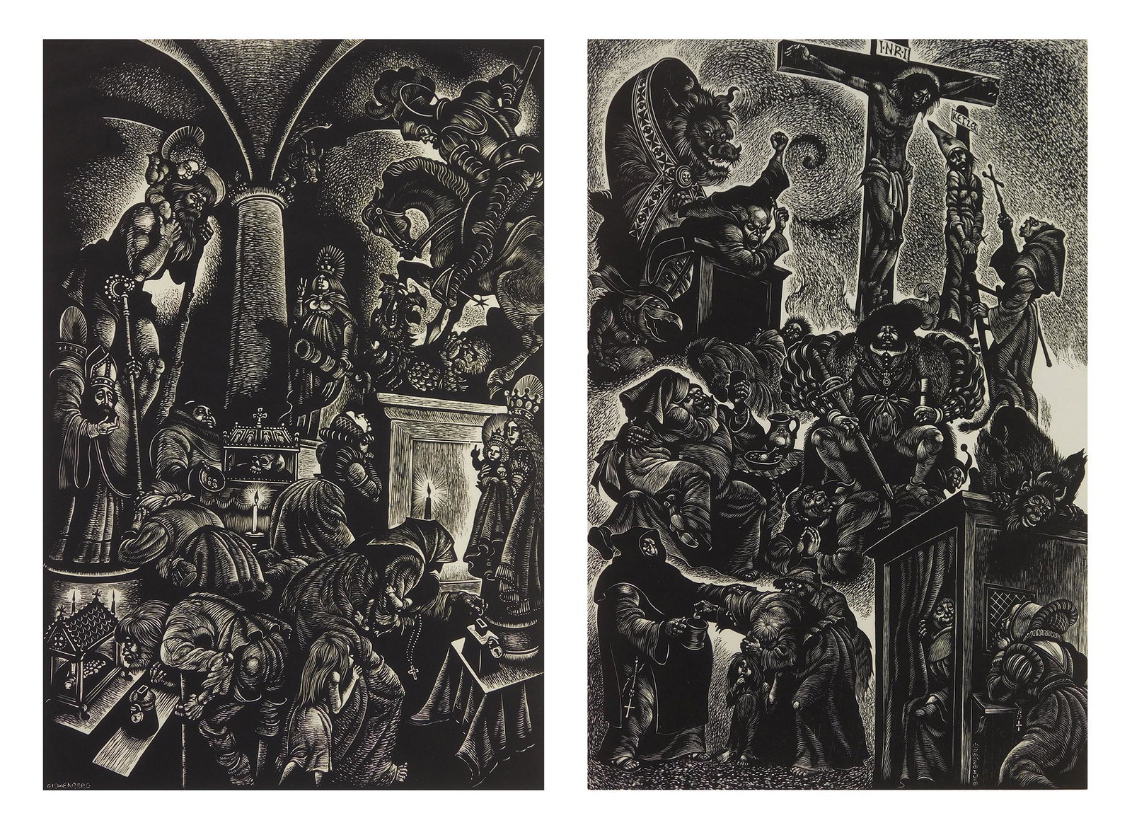 2 Fritz Eichenberg wood engravings (1 of 7)