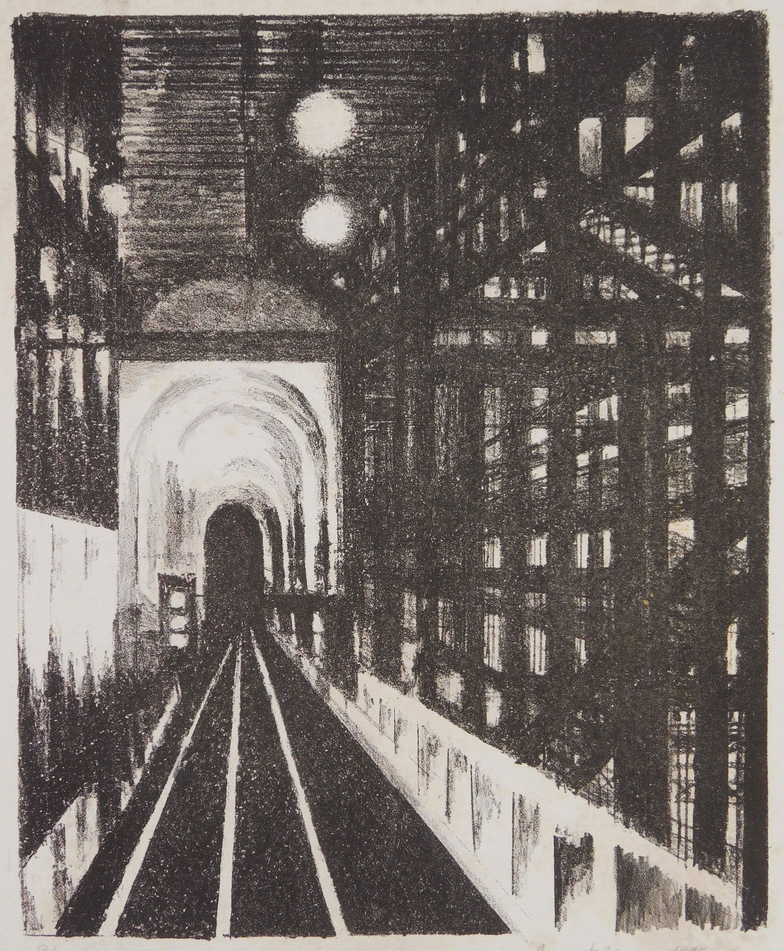 August Mosca lithograph: August Mosca (1909-2002) &