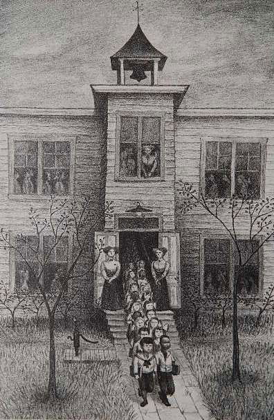 Howard Baer lithograph: Howard Baer- ''School's Out''- lithograph, 1945, signed in pencil, AAA edition of 250, minor foxing throughout. 13 5/8 x 8 1/8''