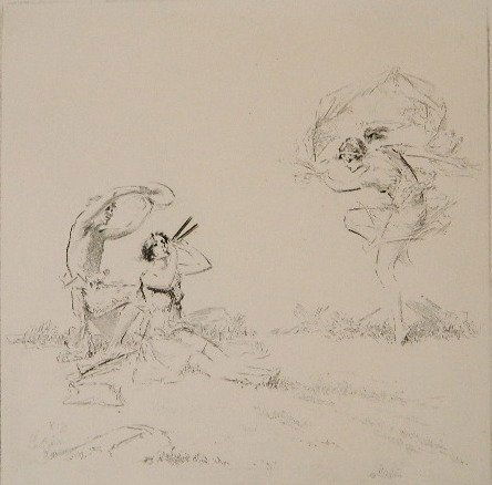 Troy Kinney etching: Troy Kinney- ''Rehearsal''- etching, signed and numbered 99/120 in pencil, very good condition. 10 x 10''