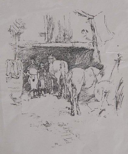 James A. M. Whistler lithograph: James A. M. Whistler- ''Smith's Yards'' (Levy 126)- lithograph, 1895, as published by ''The Studio'', London, slight age toning, minor handling creases and minor staining along edges. 7 3/4 x 6 3/8''