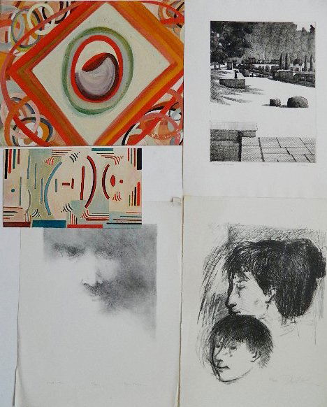3 AAA Publications: 3 AAA Publications: Leonard Lehrer- ''Formal Garden''; Thom O'Connor- ''Enchantor''- lithograph; Alexander Dobkin- Profiles- lithograph- all signed in pencil; together with 2 Unknown- watercolors. var