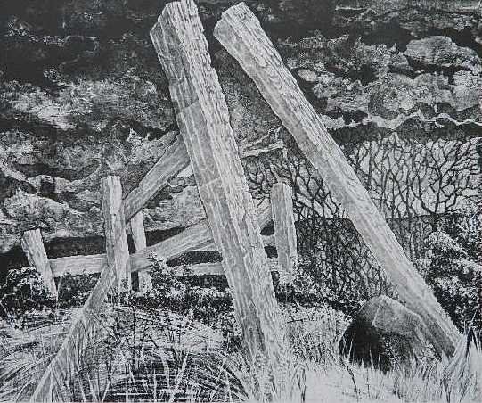 Karen Beckwith lithograph: Karen Beckwith- ''Storm''- lithograph, 1995, signed, dated, titled and numbered 4/20 in pencil, very good condition. 14 3/8 x 17''