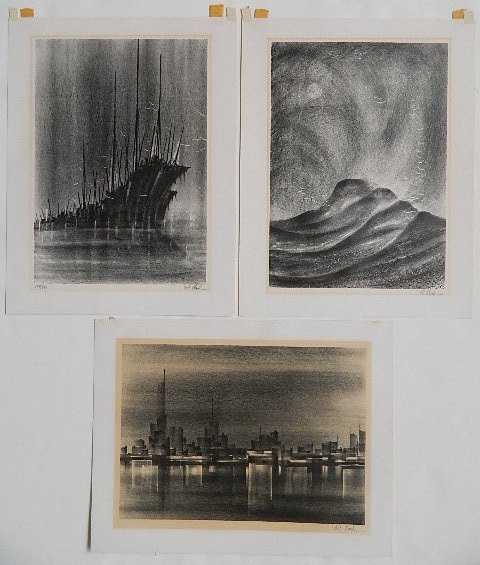 Richard Florsheim 3 lithographs: Richard Florsheim- ''Shoreline''; ''Dunes''; and ''Hulk'' (Iacono 167, 172 and 186)- 3 lithographs, 1964, 1965, 1966, all signed in pencil, all editions of 250, published by AAA, various sizes.