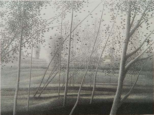 Robert Kipniss lithograph: Robert Kipniss- ''Ohio Movement''- lithograph in colors, signed and annotated 'artist's proof xi/xxv' in pencil, very good condition. 10 x 13 3/8''