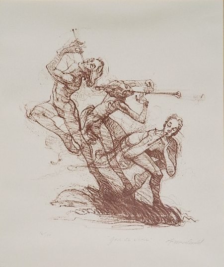 Richard Mac Donald lithograph: Richard Mac Donald- ''Joie De Vivre''- lithograph, signed, titled and numbered 76/175 in pencil, very good condition. 21 x 18 1/2''