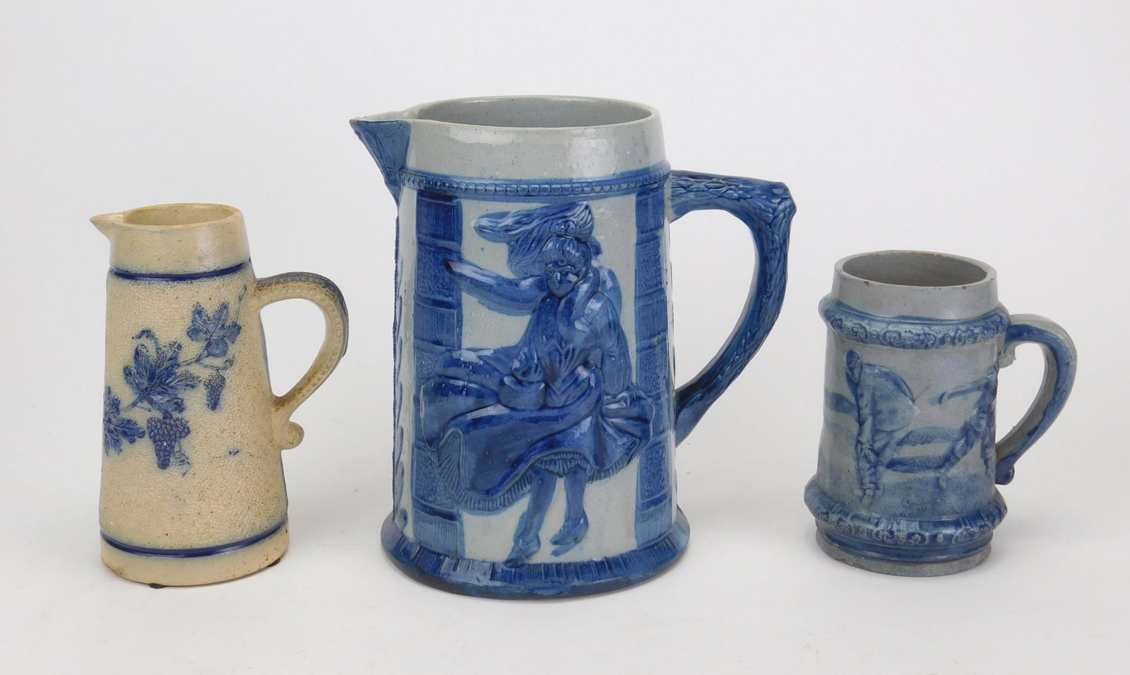 Robinson Ransbottom 3 Blue and gray stoneware pieces (1 of 6)