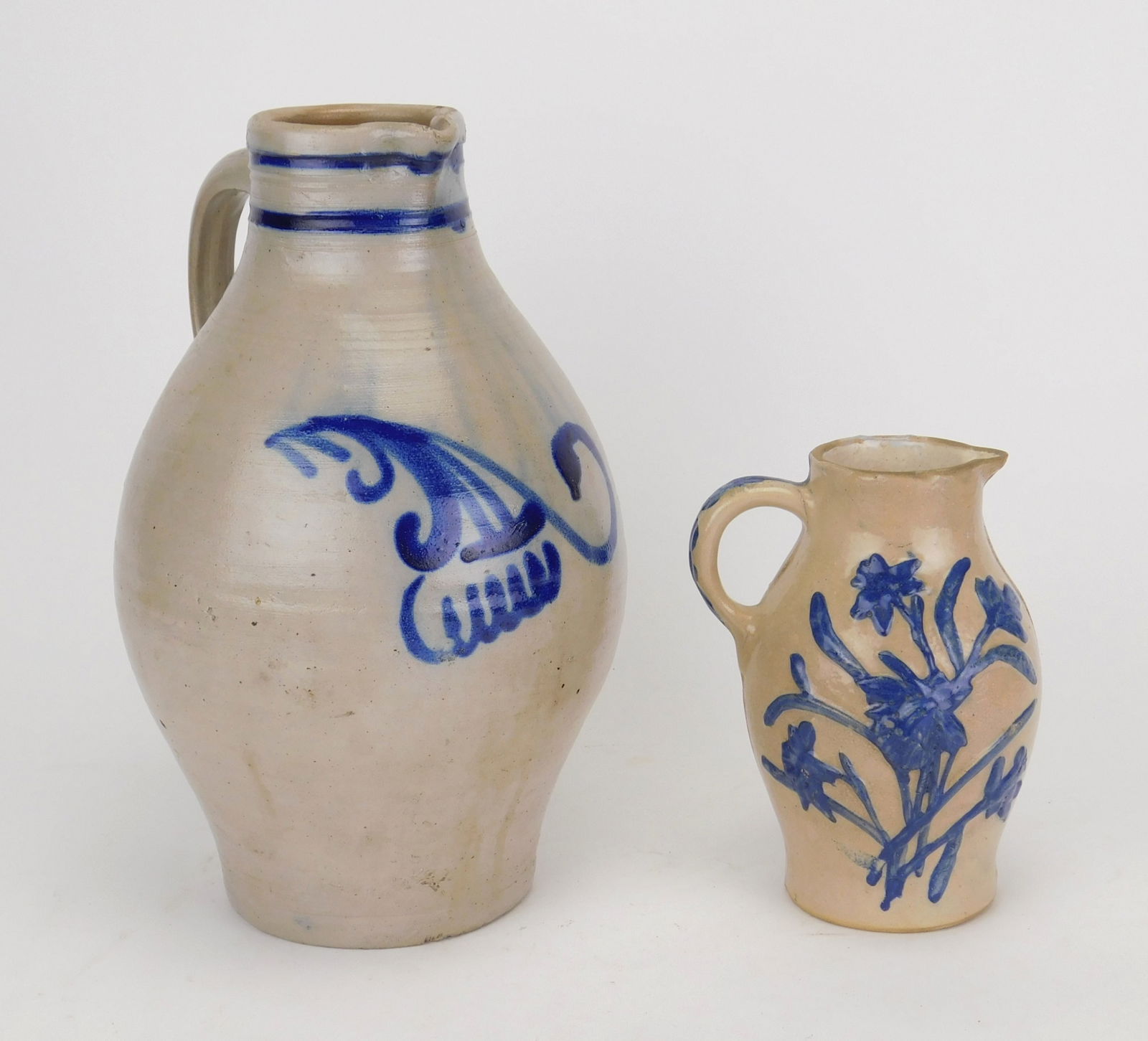 German blue gray stoneware ovoid pitcher (1 of 9)