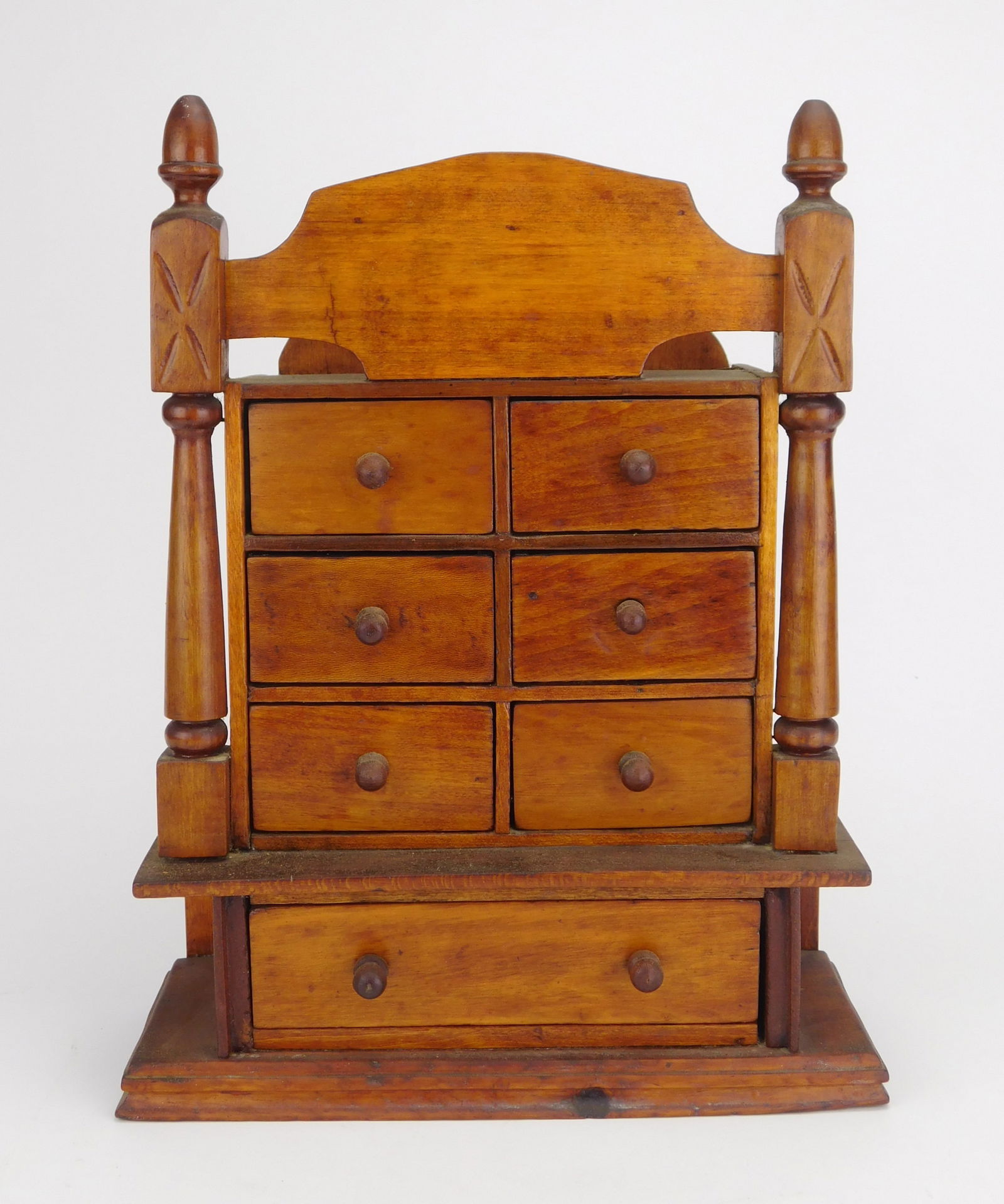 Small primitive wooden chest of drawers (1 of 3)