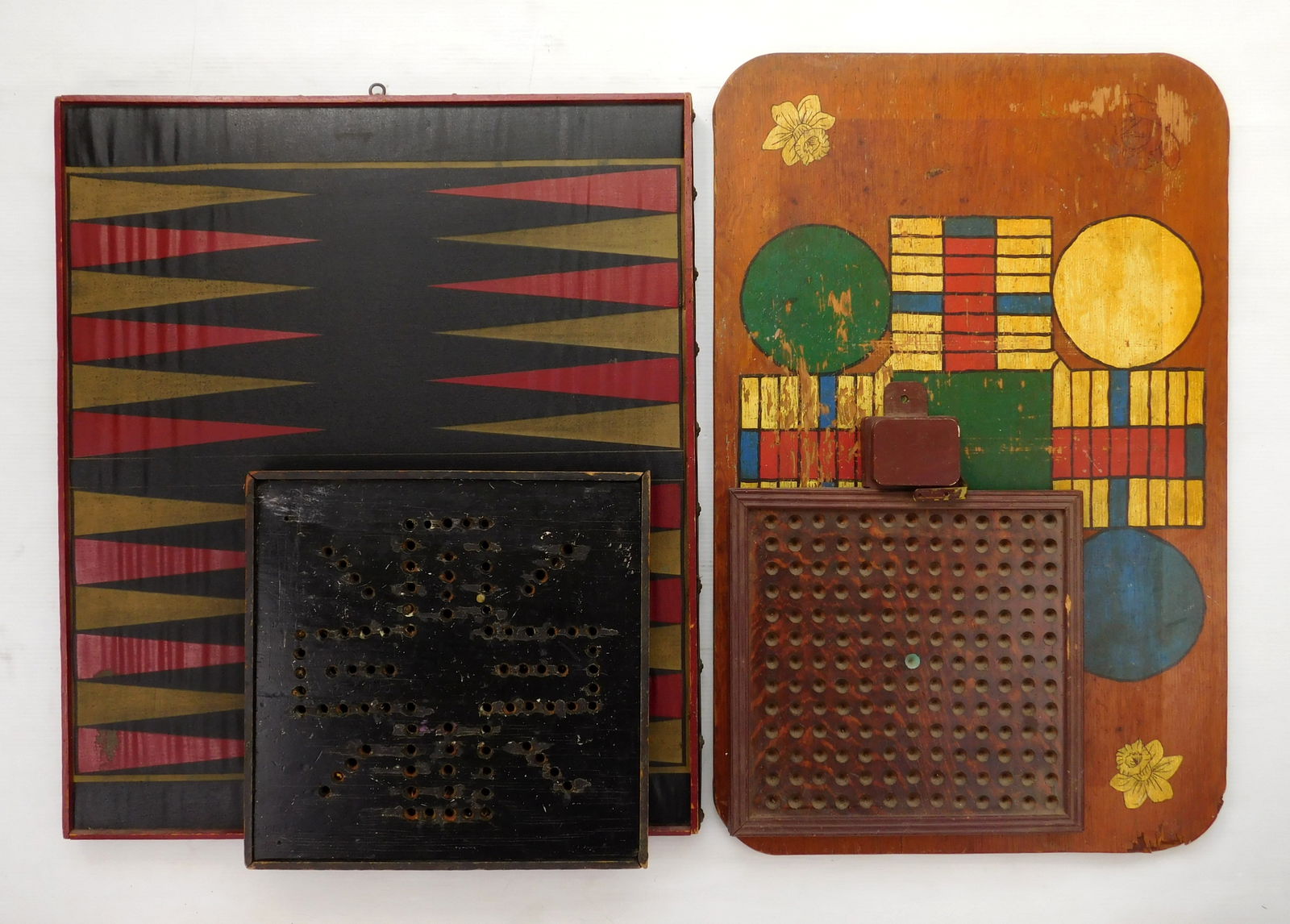 4 Folk art wooden gameboards (1 of 5)