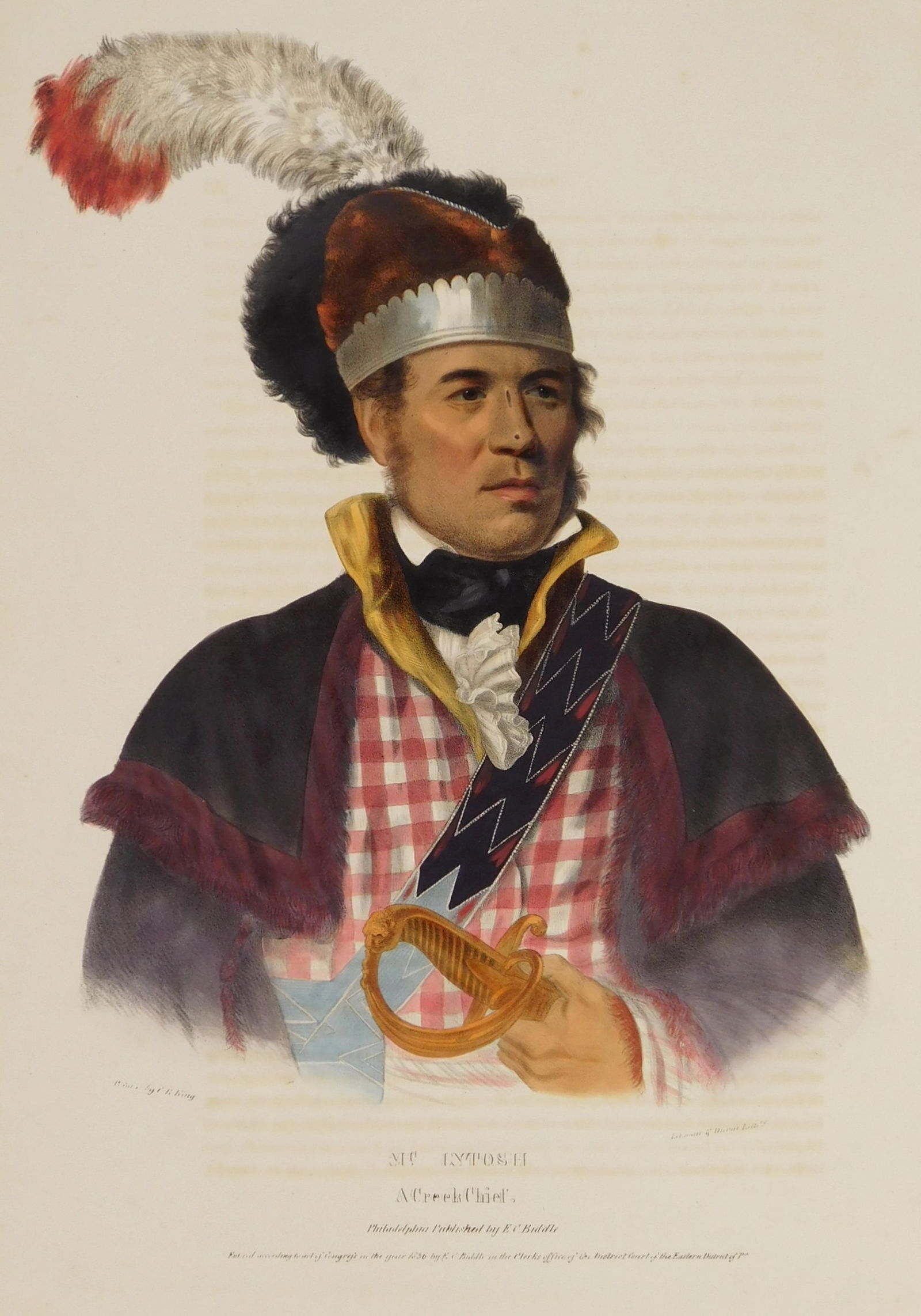 Mc Kenney & Hall hand-colored lithograph- Indian (1 of 4)