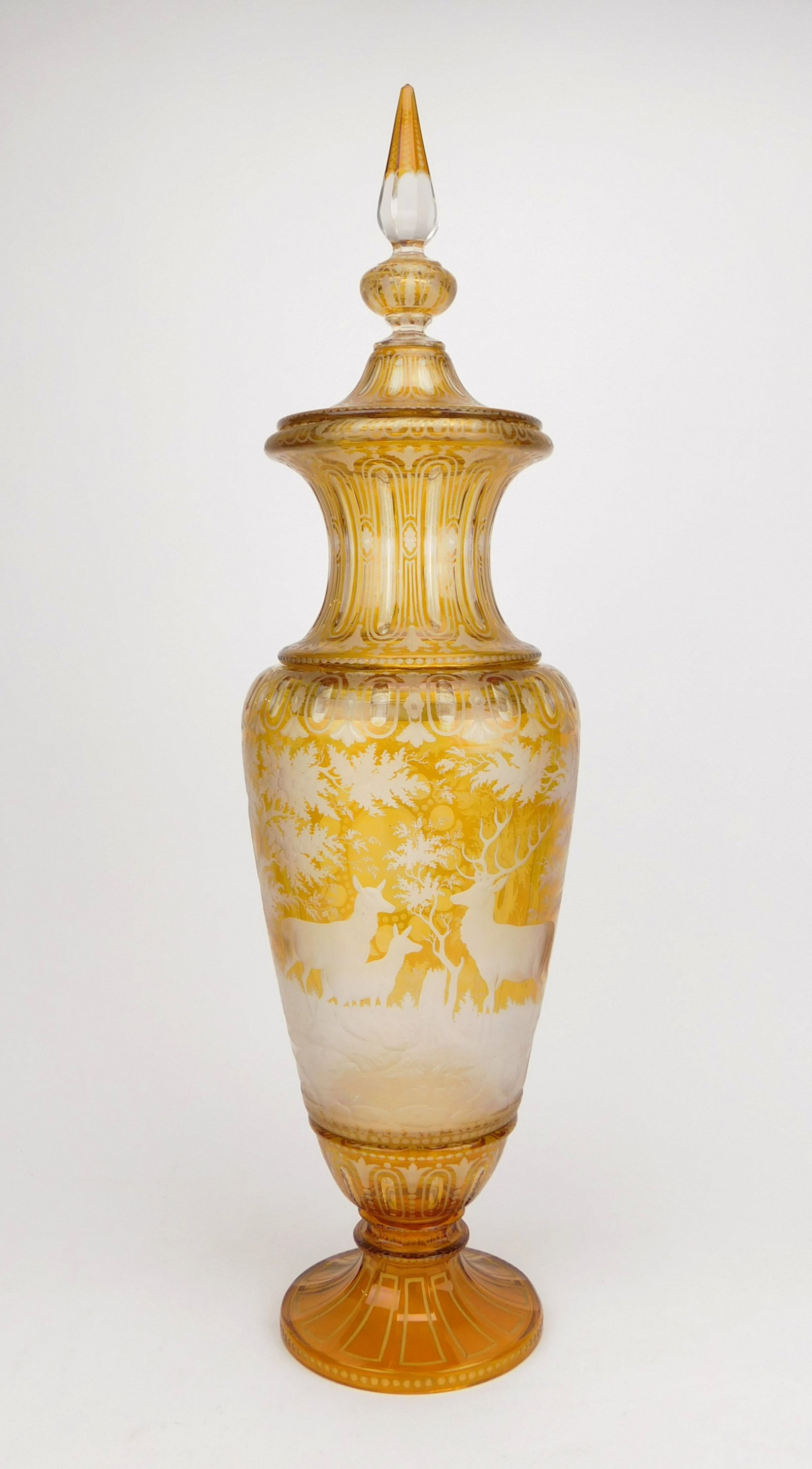 Large Boehemian amber glass pokal (1 of 5)