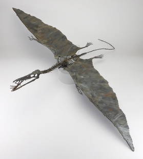 20th c. American folk art metal sculpture: 20th c. American folk art metal sculpture Pterodactyl 51 1/2 x 36 x 5 3/4"