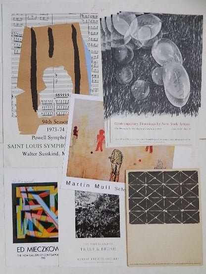 13 Exhibition posters: 13 Exhibition posters- Ed Mieczkowski- New Gallery, Cleveland, signed; Gary Bower- New Gallery, Cleveland, signed; St. Louis Symphony Orchestra - 94th Season, signed (?); 8 of Cooper-Hewitt Museum; Ro