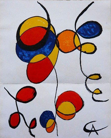 Alexander Calder lithograph: Alexander Calder- ''Spirals''- lithograph in colors, 1970, as published in Art in America. 11 5/8 x 14 1/2''