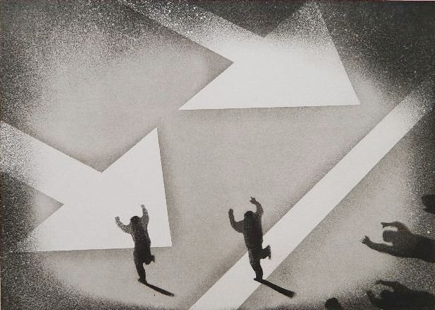 Juan Genoves etching: Juan Genoves- Untitled- etching in colors, 1970, signed, dated and numbered 88/92 in pencil, very good condition. 12 1/2 x 17 1/4''