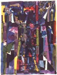 Abraham Rattner lithograph: Abraham Rattner- ''Window Cleaner'' (Kennedy 292)- lithograph in colors, 1969, signed and numbered 26/125 in pencil. 21 3/4 x 17''