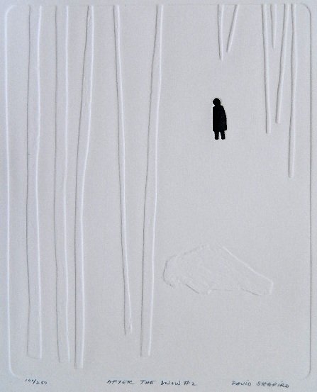 David Shapiro relief intaglio: David Shapiro- ''After The Snow #2'' (AAA/Czestochowski 1972.048)- relief intaglio, 1971, signed, titled and numbered 32/250 in pencil, AAA edition, very good condition. 11 1/4 x 9''