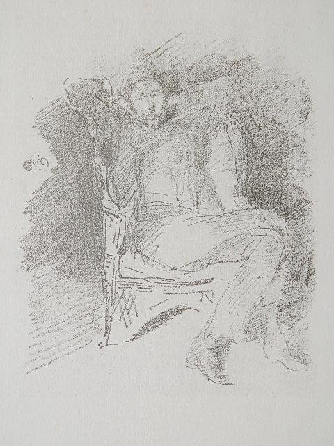James A. M. Whistler lithograph: James A. M. Whistler- ''Firelight: Joseph Pennell No.1'' (Way 104)- lithograph, 1896, later printing. 7 1/2 x 6 1/4''