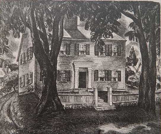 Mildred Williams lithograph: Mildred E. Williams- ''Early American Home''- lithograph, signed and titled in pencil. 10 x 11 3/4''