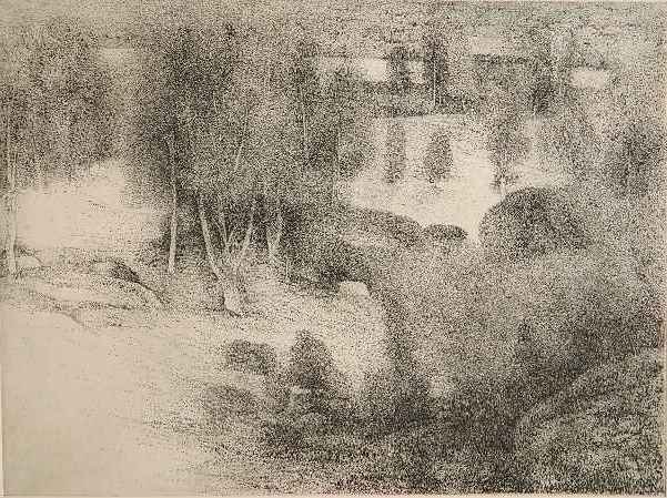 Richard C. Ziemann etching: Richard C. Ziemann- ''Berkshire Vallery''- etching, signed, titled and inscribed 'artist proof' in pencil, taped to top mat with masking tape around edges verso. 17 1/2 x 23 3/4''