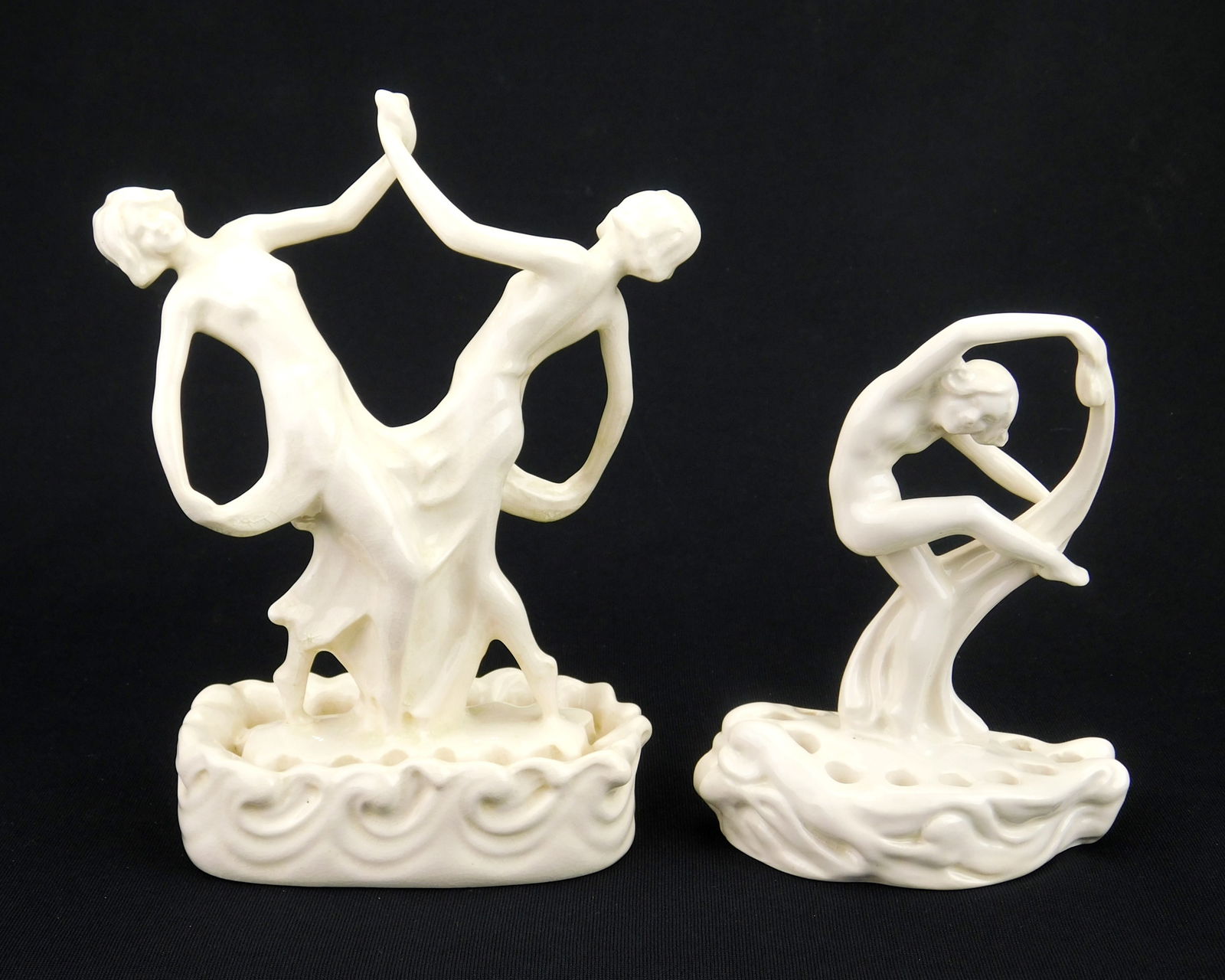 2 Cowan pottery flower frogs (1 of 9)