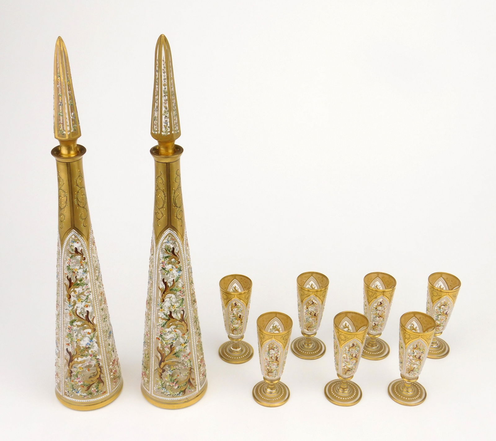 Moser glass decanter and liquor set (1 of 6)