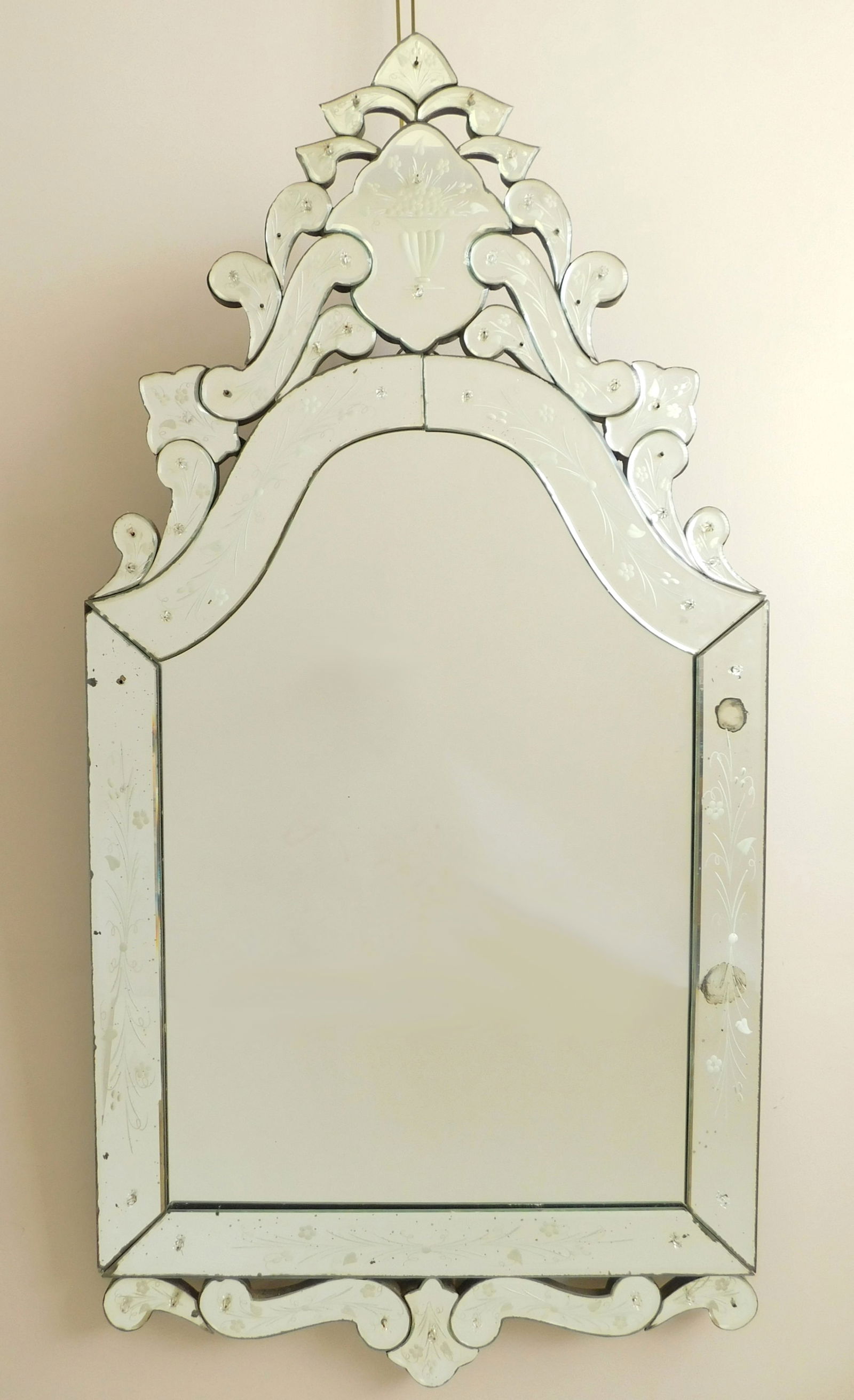 Venetian etched glass mirror (1 of 4)