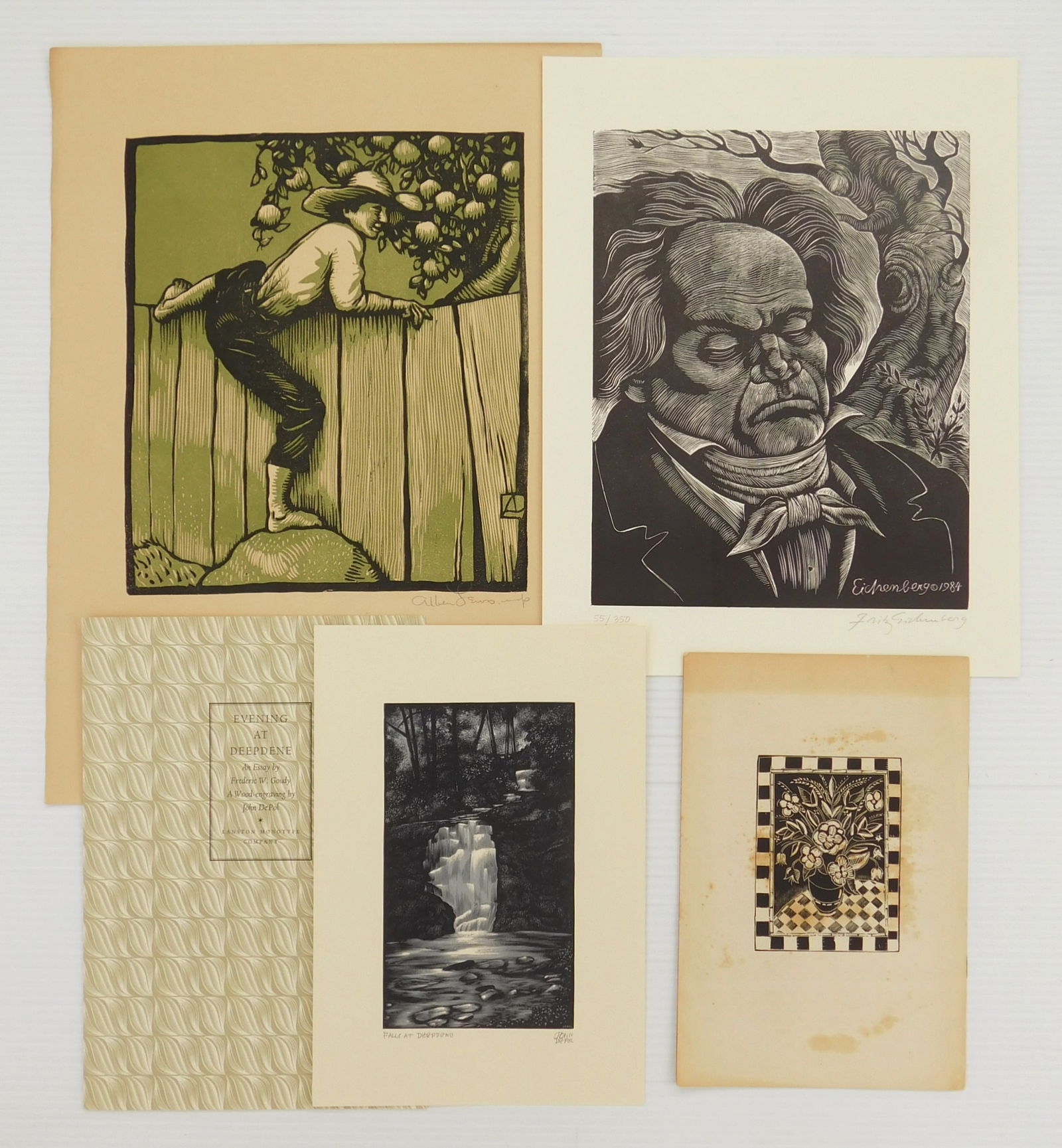 4 20th c. American woodcuts (1 of 9)