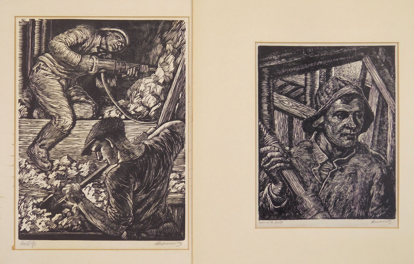 Albert Abramovitz (American 1879-1963) 2 wood engravings (1 of 5)