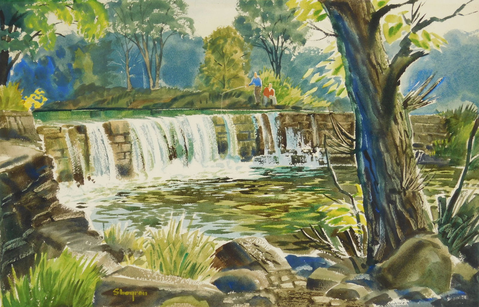 Kinley Shogren (1924-1991) watercolor (1 of 5)
