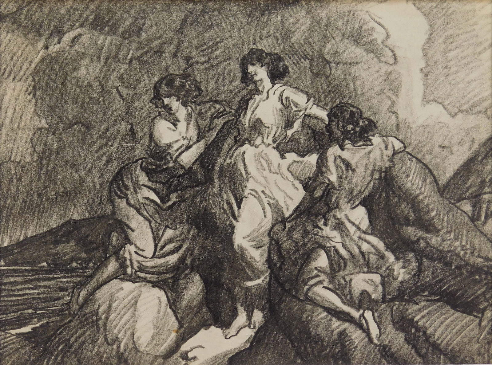 Frank N. Wilcox (1887-1964) charcoal drawing (1 of 4)