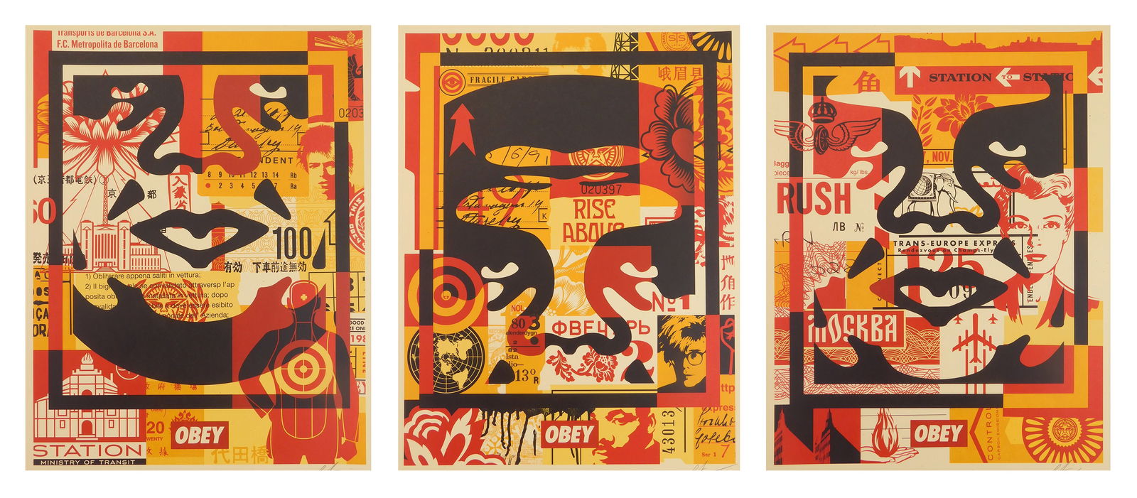 3 Shepard Fairey (American 1970- )silkscreens (1 of 10)