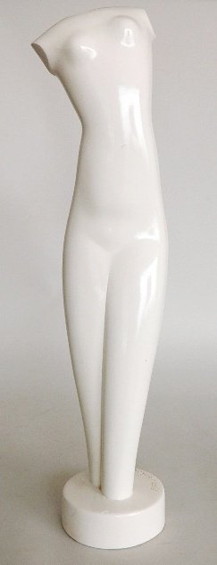 after Alexander Archipenko cast plaster: after Alexander Archipenko- Figure- cast plaster, hairline cracks at base. 24''h