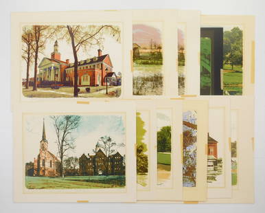 Jack and Frances Myers prints: Scenes in Ohio11 prints, all signed in pencil and 9 titled. 9 7/8 x 13" (largest)Provenance: Private collection- Cleveland, OH