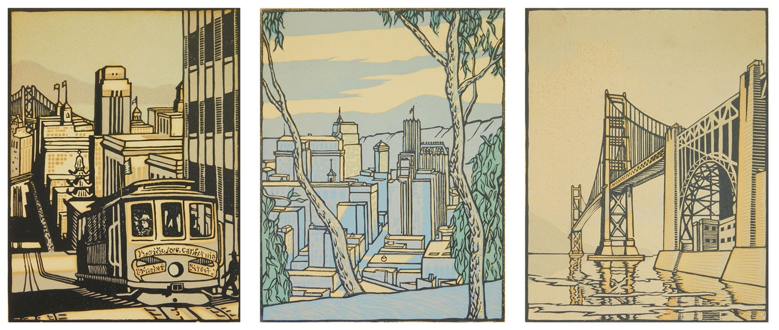 3 R. Bruce Inverarity (American, 1909-1999) woodblocks (1 of 7)