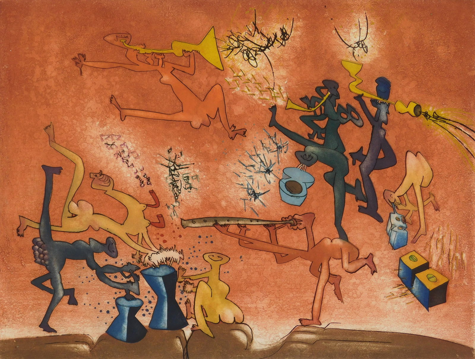 Roberto Matta (Chilean, 1911-2002) aquatint (1 of 5)