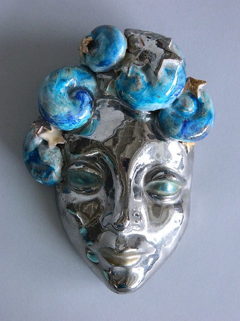 Edris Eckhardt ceramic sculpture: Edris Eckhardt (American 1905-1998)- ''Nocturne''- ceramic sculpture, 1946, marked 'Nocturne/ Edris Eckhardt/ 1946' (incised) verso. 6 1/4''h Illustrated pg. 111- Forster, Ken- Alternative American Ce