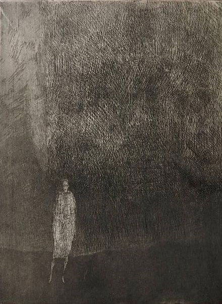 Harold Altman etching: Harold Altman (American 1924-2003)- ''L. P.''- etching, signed, titled and annotated 'Edition 30' in pencil, very good condition. 16 x 11 3/4''