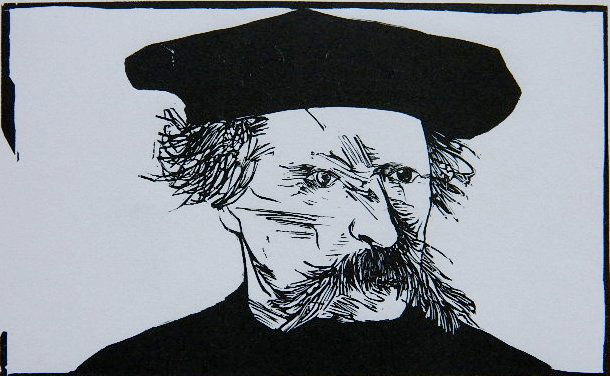 Leonard Baskin wood engraving: Leonard Baskin (American 1922-2000)- ''Theodule Ribot'' (Fern & O'Sullivan 548)- wood engraving, 1969, signed and numbered 27/175 in pencil, very good condition. 3 x 4 7/8''