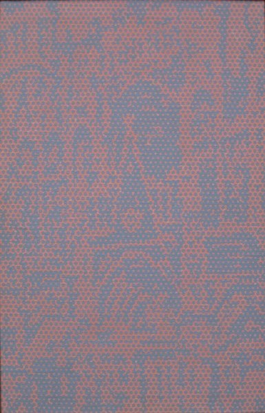 Richard Pettibone acrylic and silkscreen: Richard Pettibone (American 1938-)- ''Roy Lichtenstein Rouen Cathedral, 1969''- acrylic and silkscreen on canvas, 1969, signed, titled and dated in pen on stretcher verso, very good condition. 8 x 5 1